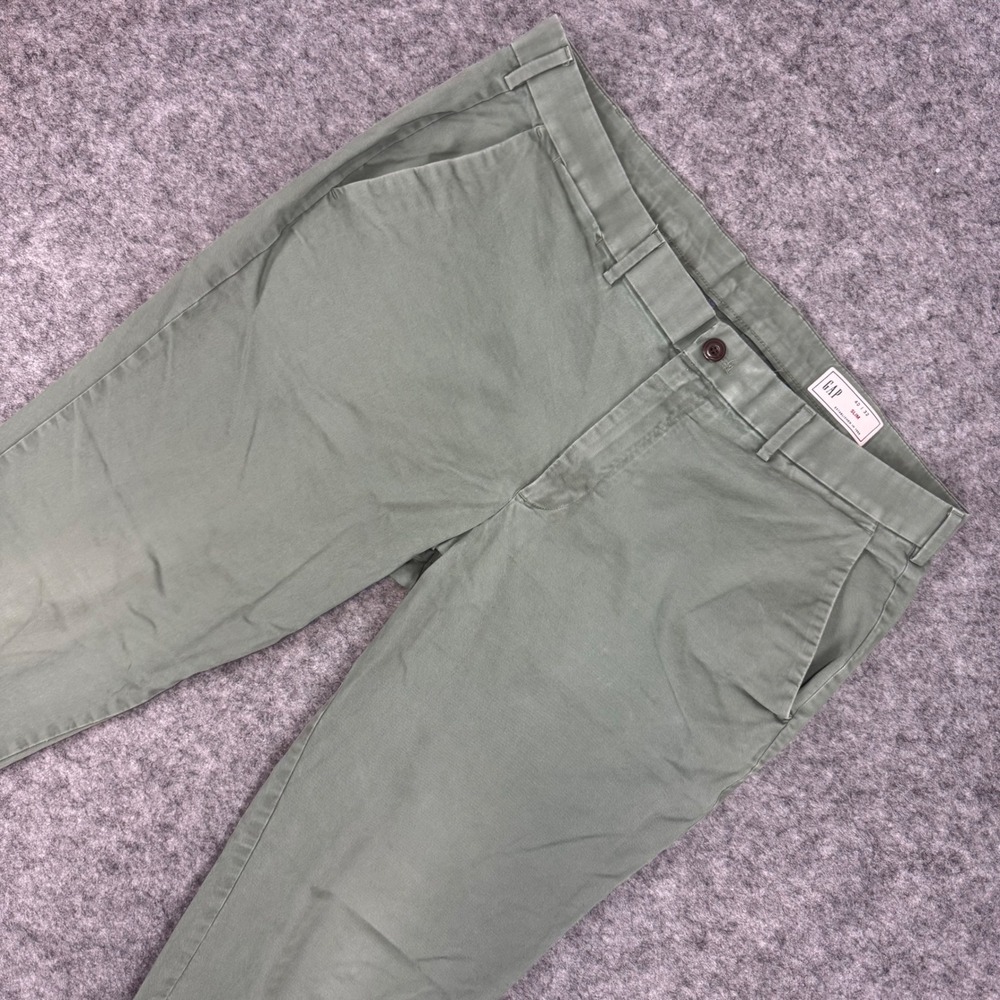 GAP Slim Performance Chinos Pants Spring‎ Olive Mens Size 40x32